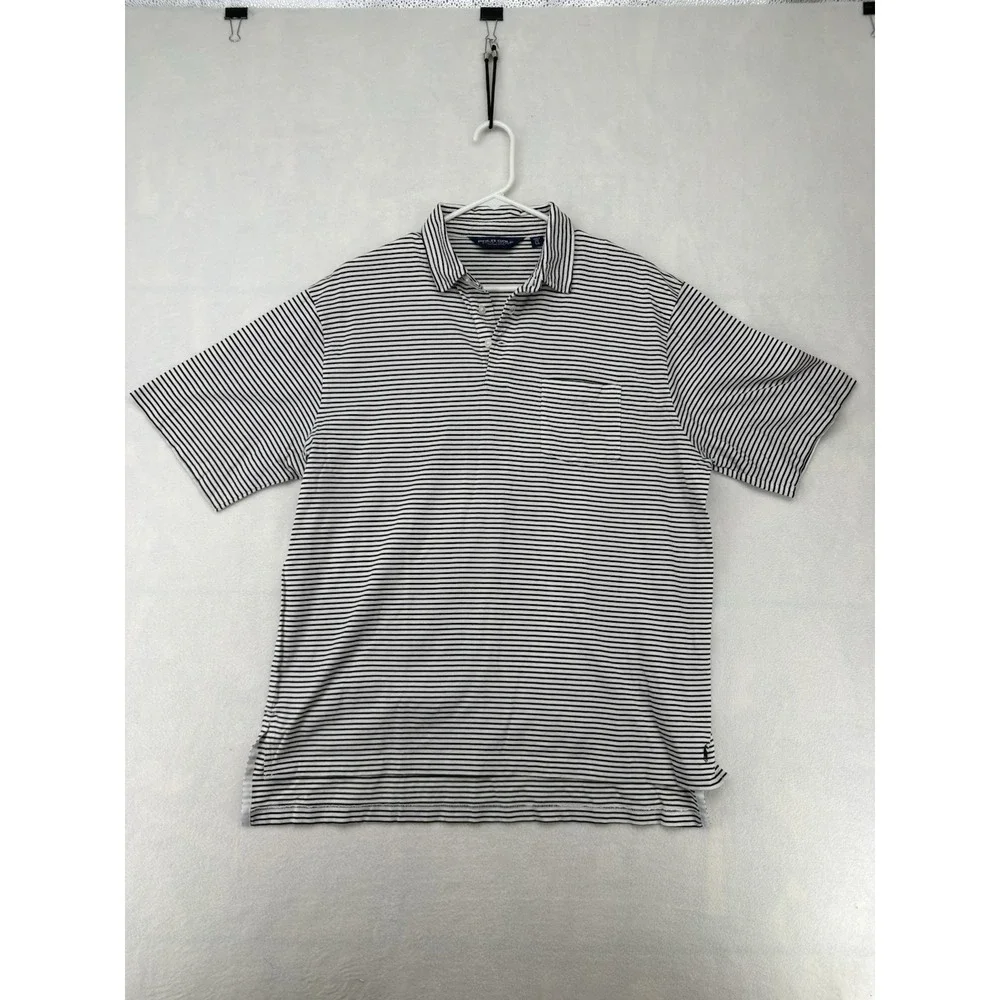 Ralph Lauren Golf Polo Black And White Micro Striped Shirt